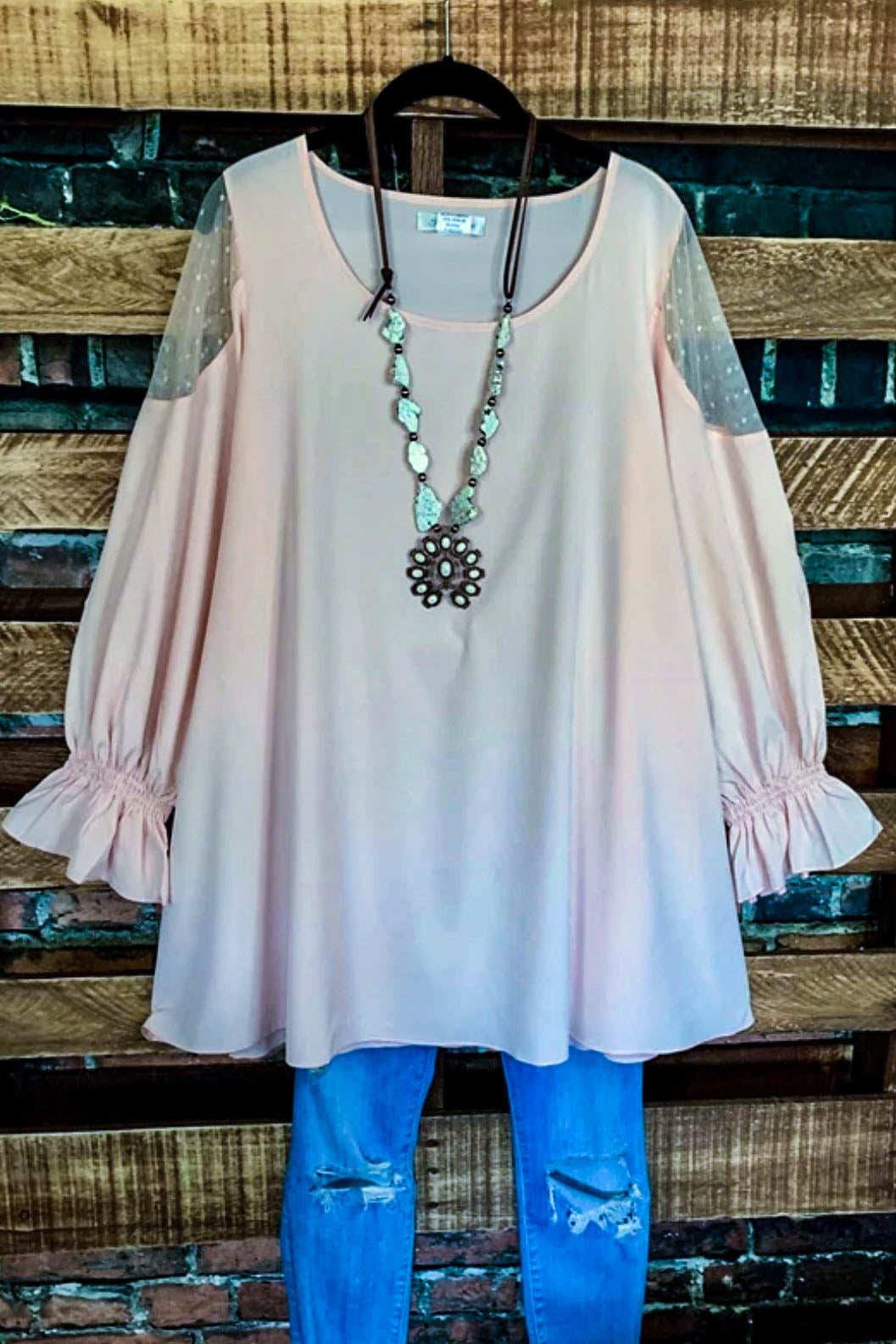 Large - Blouse Top in  Dusty Pink---------------SALE