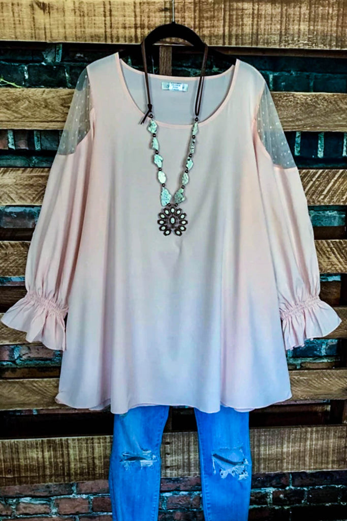 Connect To Your Heart Blouse Top in  Dusty Pink---------------SALE