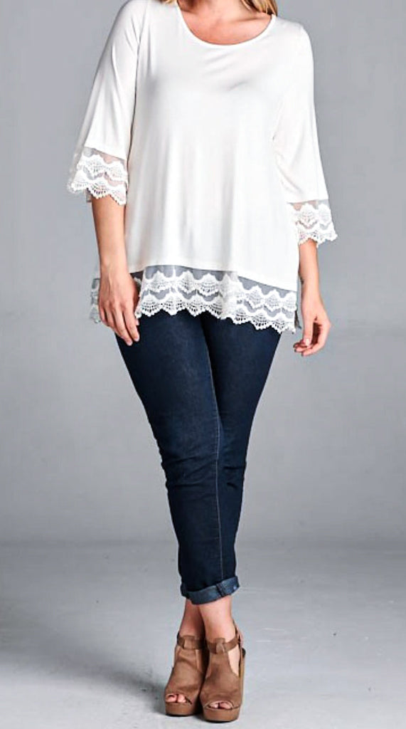 LOVELIEST LOOK LACE TOP IN CREAM