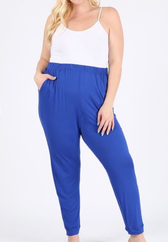 High-Waist Lightweight Jogger Pants in Black