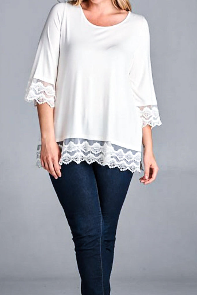 LOVELIEST LOOK LACE TOP IN CREAM