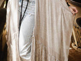 Le Bohemian Heart & Soul Oversized Maxi Kimono in Light Gray