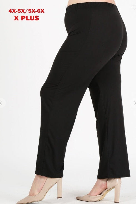 Plus Size Lounge High-Waist Lightweight Pants in Black