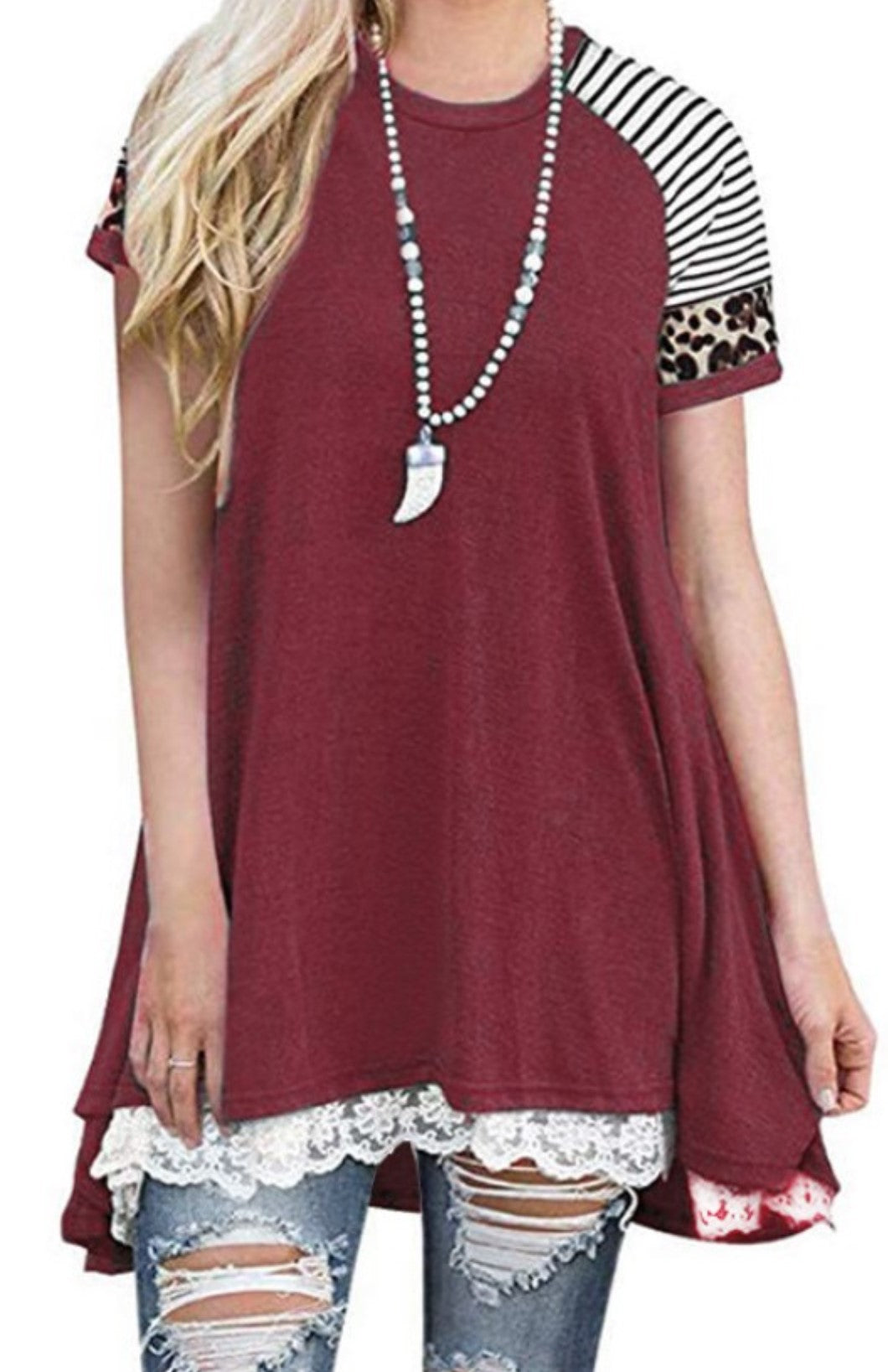 Medium Size Tunic in Burgundy -----------SALE