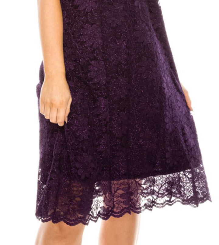 LOVELY DAY PURPLE LACE SPARKLE DRESS  6 - 14------------SALE
