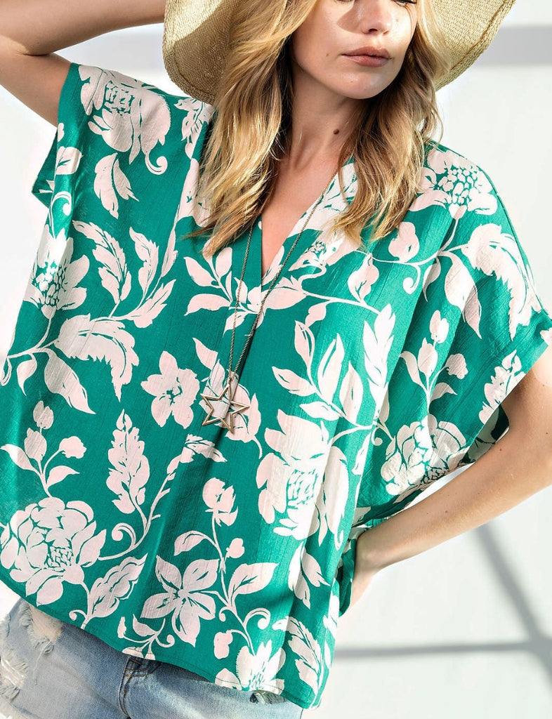 BLOUSE IN GREEN & WHITE------------SALE