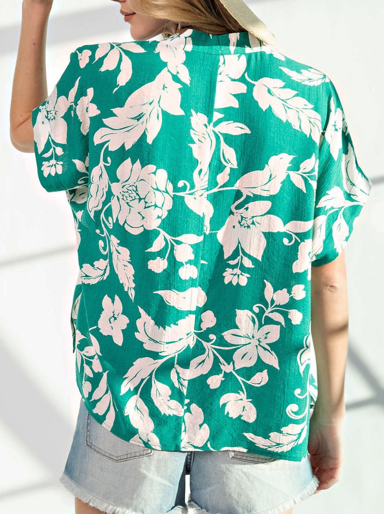 BLOUSE IN GREEN & WHITE------------SALE
