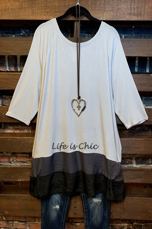 6-8 SIZE -  STYLISH T-TUNIC IN GRAY ----sale