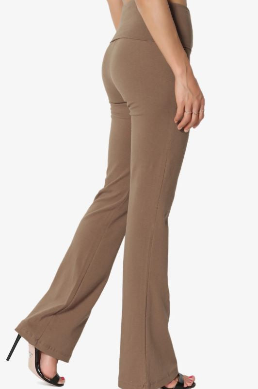 YOGA COTTON PANTS LEGGINGS PLUS SIZE IN MOCHA