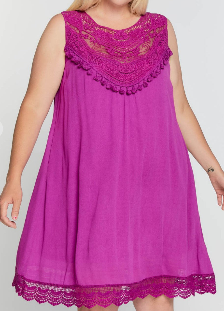 18-20 Size -  Berry Lace Dress----------Sale