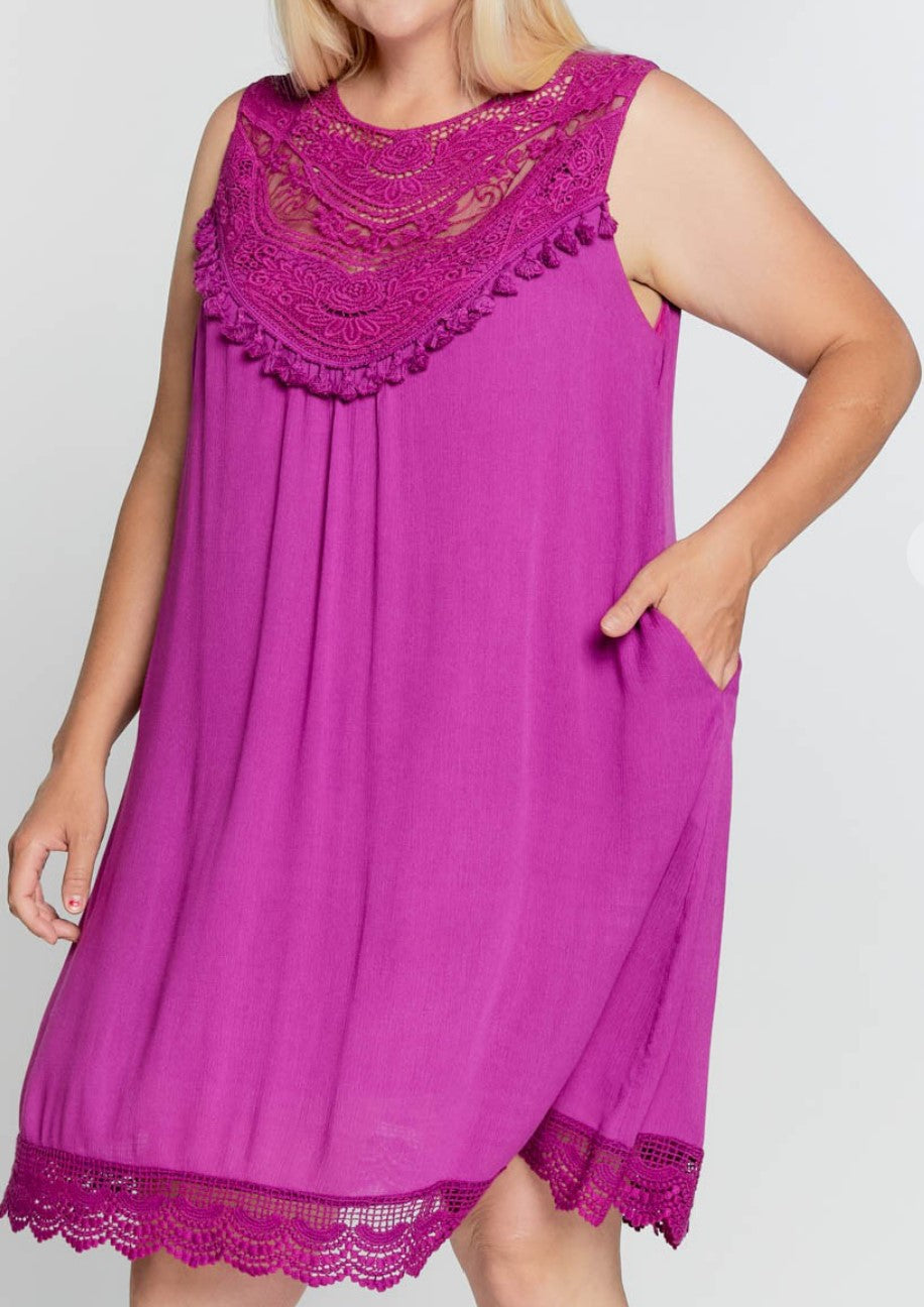 18-20 Size -  Berry Lace Dress----------Sale