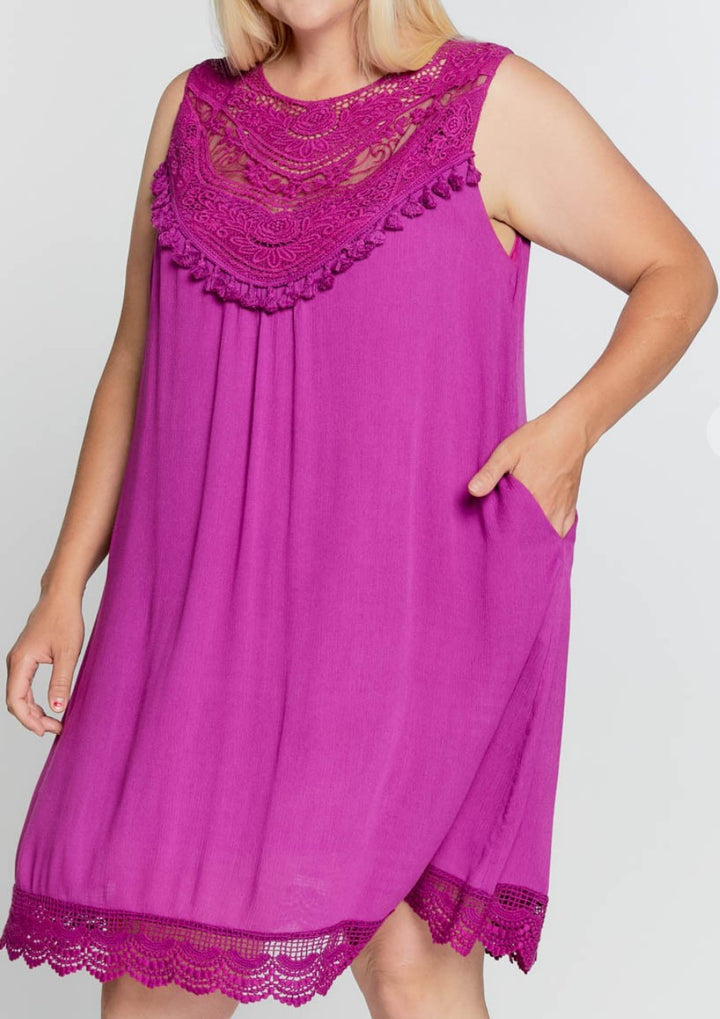 18-20 Size -  Berry Lace Dress----------Sale
