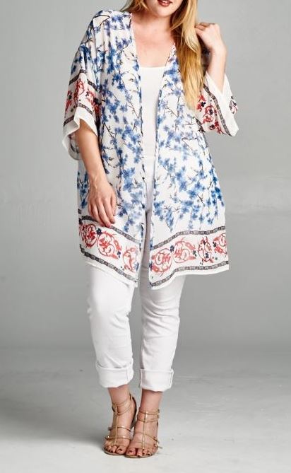 ALL THE WAY TO PARADISE KIMONO IN BLUE MIX [product vendor] - Life is Chic Boutique