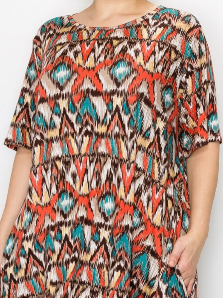 DRESS 5X IN MULTI-COLOR-----------SALE
