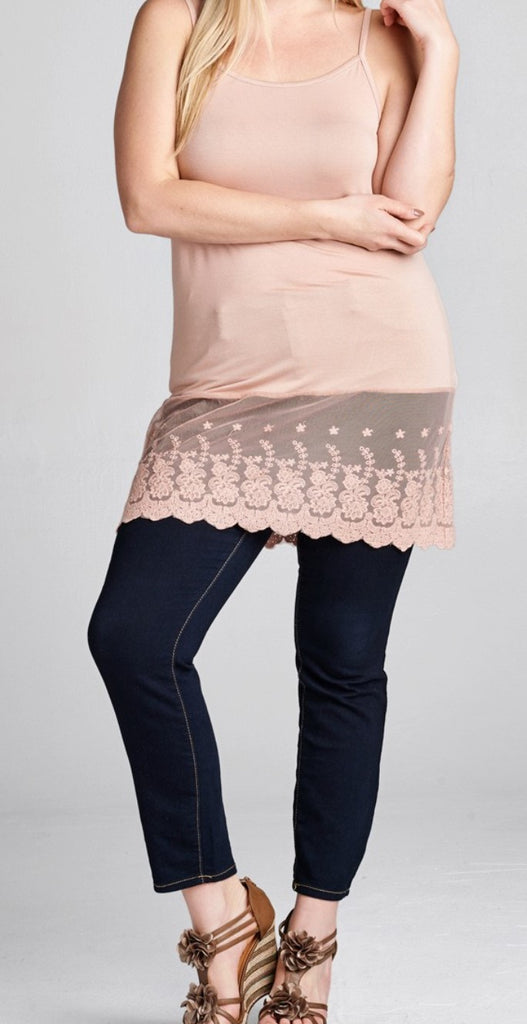 Magic In My Heart Lace Slip Dress Extender in Apricot