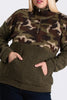 COZY SHERPA POCKETED CAMO SWEATER IN OLIVE------------------sale