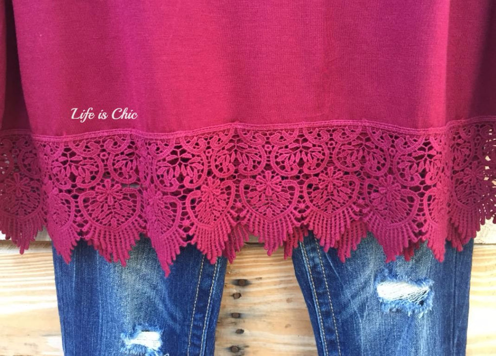 WHEREVER YOU GO LACE T-SHIRT TUNIC - BLACK [product vendor] - Life is Chic Boutique