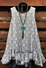 BEAUTIFUL MUSE LACE SLEEVELESS DRESS IN GRAY