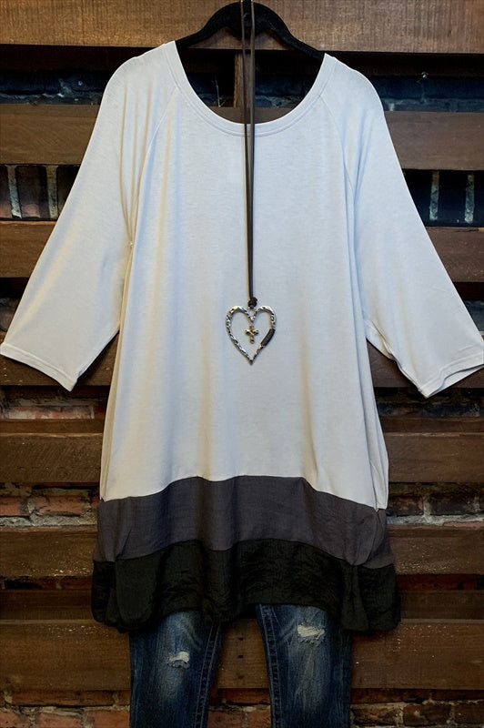 FOREVER MY LOVE STYLISH T-TUNIC IN GRAY ----sale