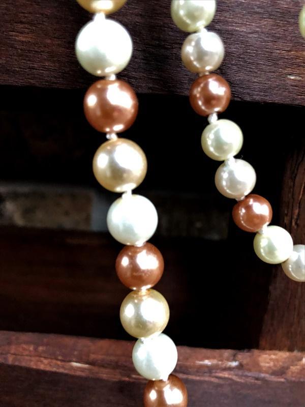 LAYERED MIX PEARL BEAD NECKLACE IN GOLD COLOR AND CREAM [product vendor] - Life is Chic Boutique
