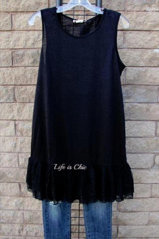 FOREVER MAGIC ROMANCE LACE SLIP DRESS SLEEVELESS IN BLACK [product vendor] - Life is Chic Boutique