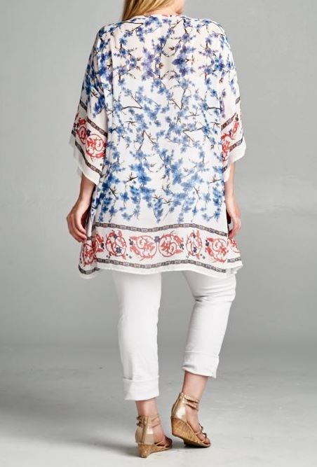 ALL THE WAY TO PARADISE KIMONO IN BLUE MIX [product vendor] - Life is Chic Boutique