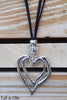 HEART ON HEART 02 PCS SET NECKLACE & EARRING SILVER COLOR