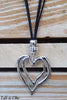 HEART ON HEART NECKLACE & EARRING SET-SILVER COLOR