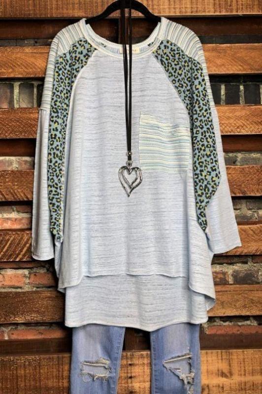 Always Faithful Top Burnout in Light Blue Mix