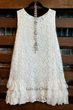 lace ruffed dress white plus size regular size