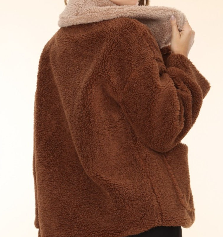 JACKET BROWN FAUX FUR -------------sale