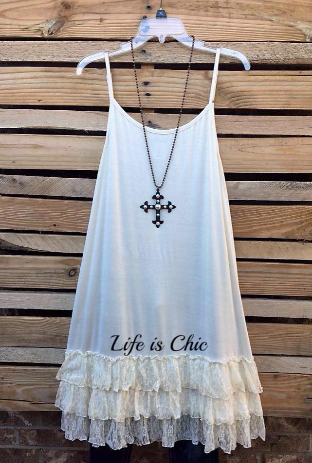 LOVE OF MY LIFE LACE SLIP CAMISOLE DRESS IN CREAM [product vendor] - Life is Chic Boutique