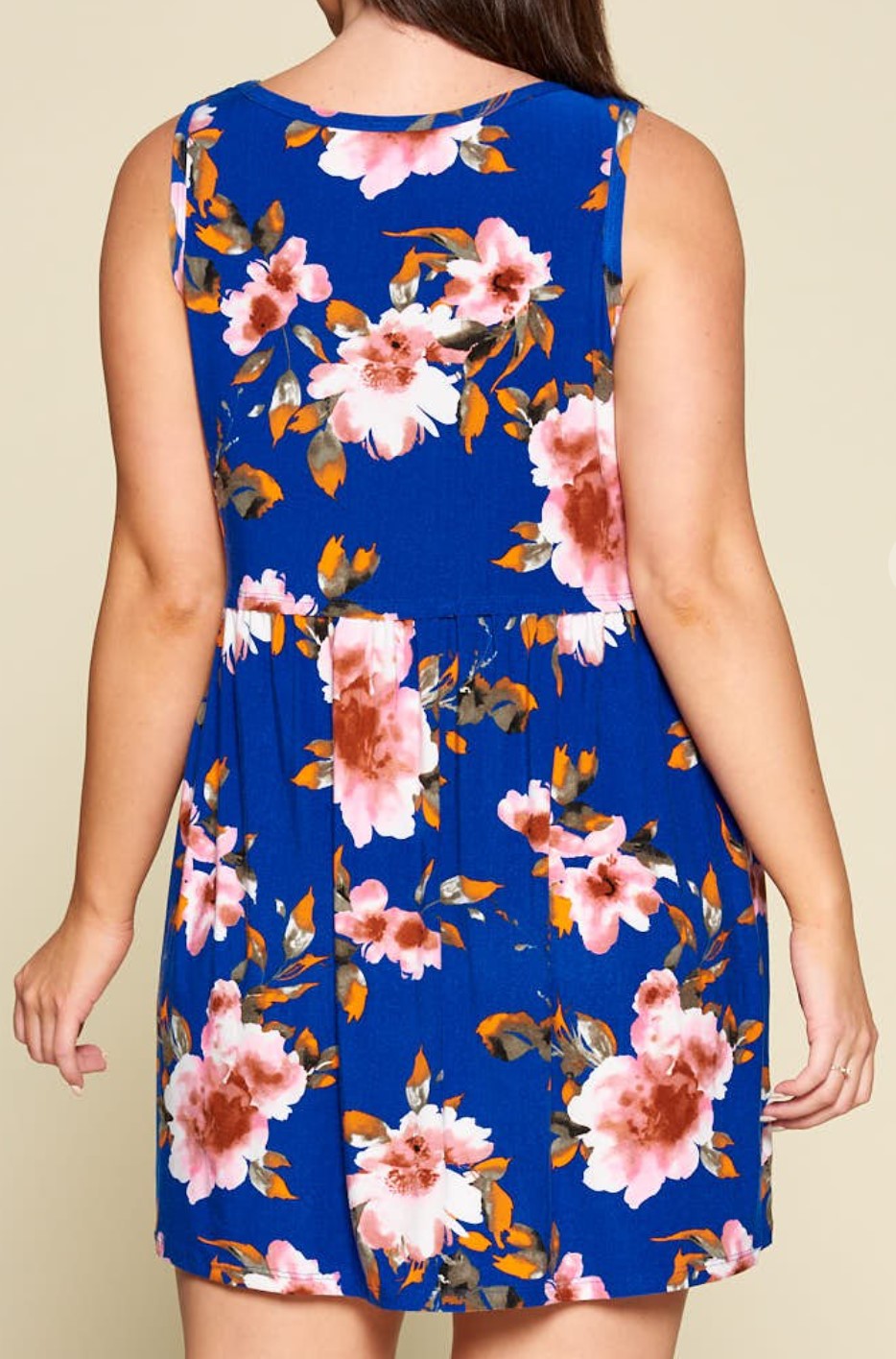 14-16 ROYAL BLUE FLORAL DRESS ---------SALE