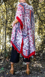 KISSED BY THE RAINBOW GAUZE KIMONO IN RED MIX