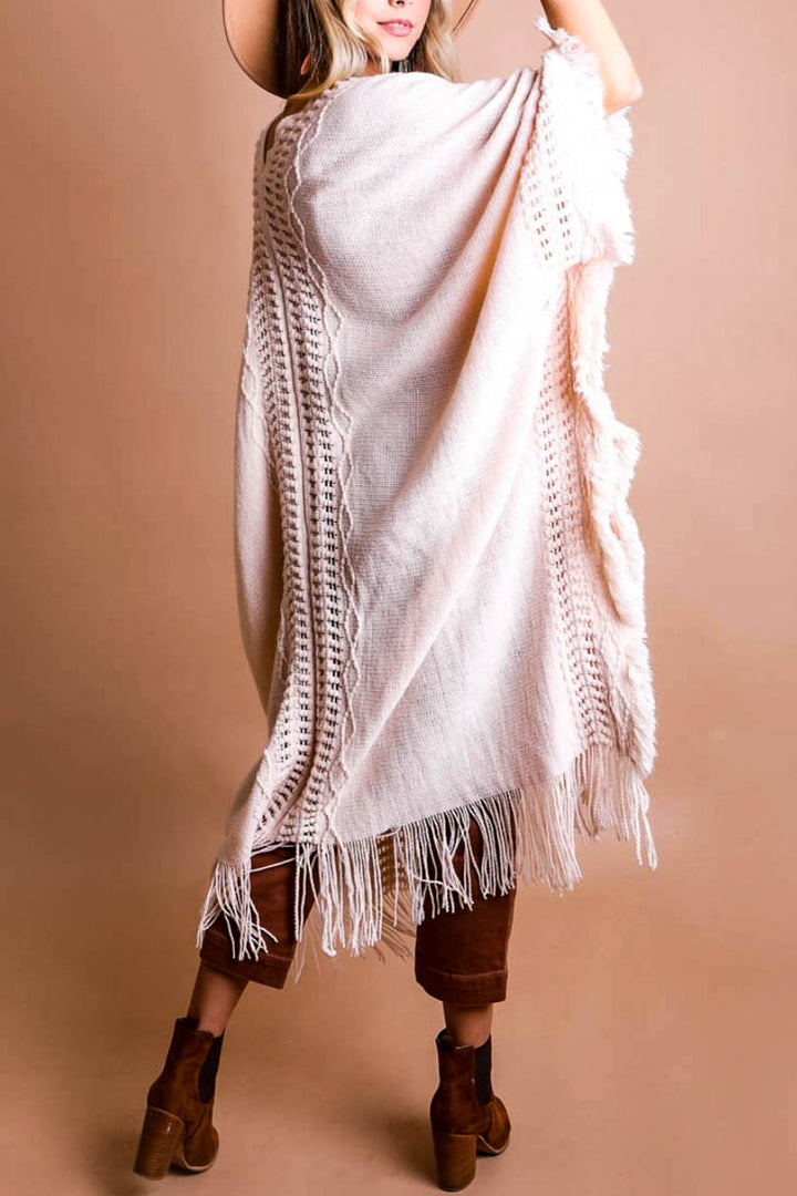 ENJOY THE JOURNEY BEIGE BOHO KIMONO