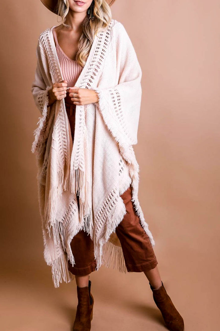 ENJOY THE JOURNEY BEIGE BOHO KIMONO