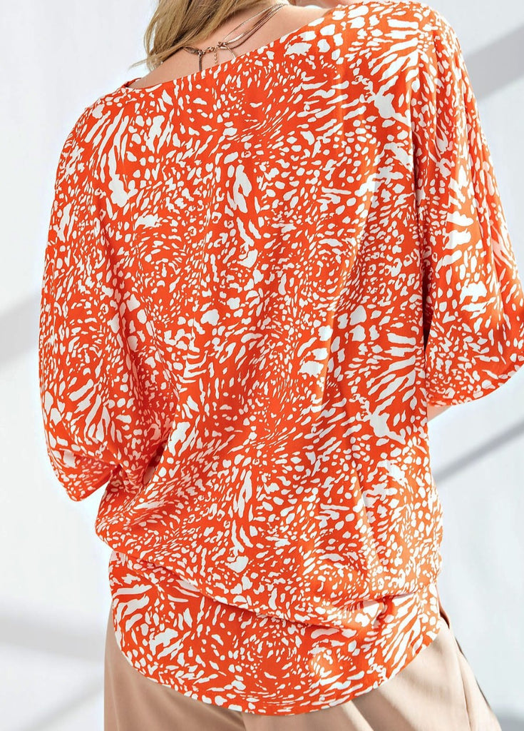 LEOPARD PRINT TOP IN ORANGE --------- SALE