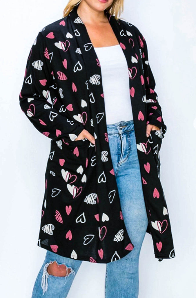 HEART CADIGAN IN BLACK --------- SALE