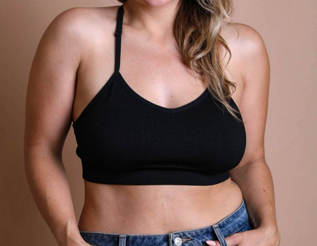 TATTOO MESH BRALETTE IN BLACK