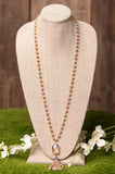 MAGICAL ENERGY CRYSTAL LONG NECKLACE IN CHAMPAGNE COLOR